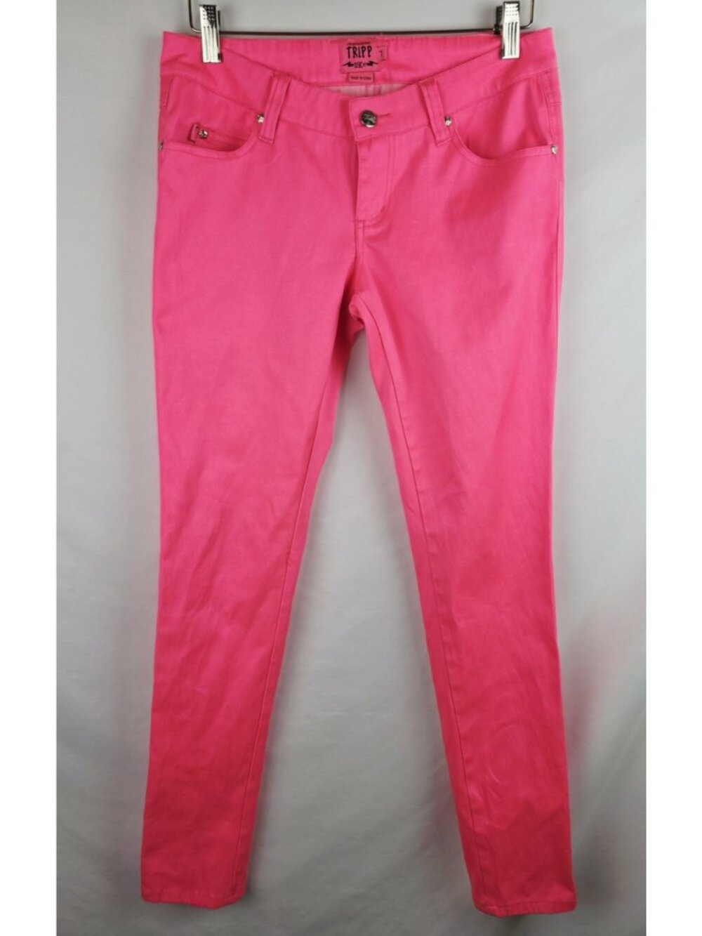 Tripp NYC Daang Goodman Pants Juniors Size 7 Hot Pink Punk Grunge Goth Straight